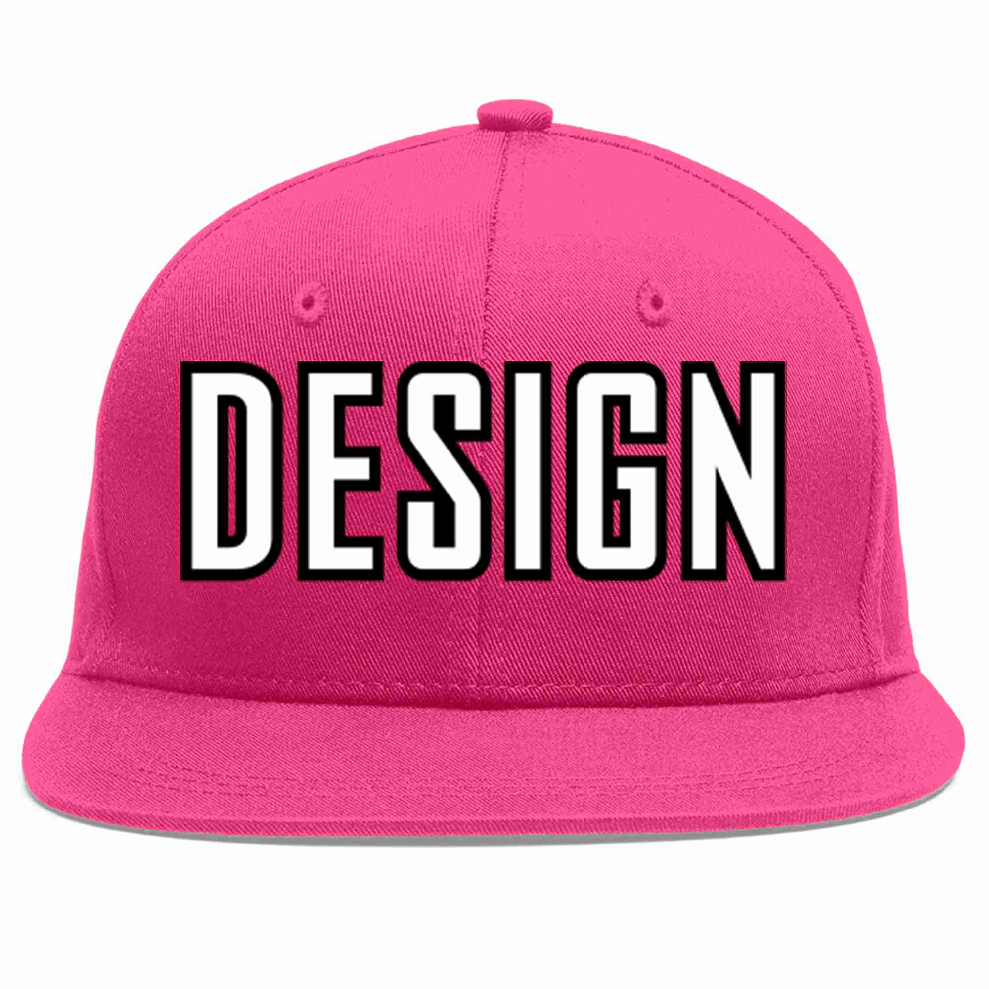 Conception personnalisée de casquette de baseball de sport à avant-toit plat rose rouge blanc-noir pour hommes/femmes/jeunes