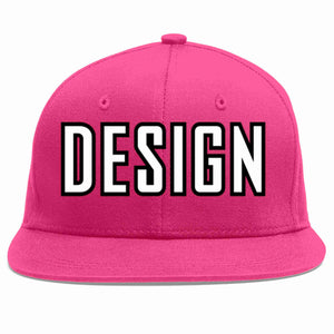 Custom Rose Red White-Black Flat Eaves Sport Baseball Cap Design for Men/Women/Youth