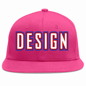 Custom Rose Red White-Red Flat Eaves Sport Baseball Cap Design for Men/Women/Youth