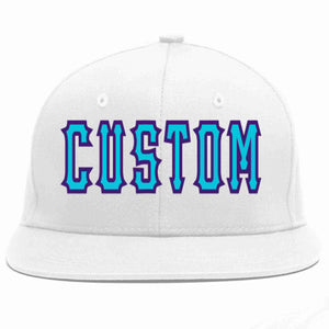 Custom White Light Blue-purple Casual Sport Baseball Cap