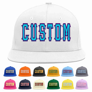 Custom White Light Blue-purple Casual Sport Baseball Cap