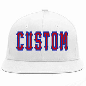 Custom White Red-Royal Casual Sport Baseball Cap