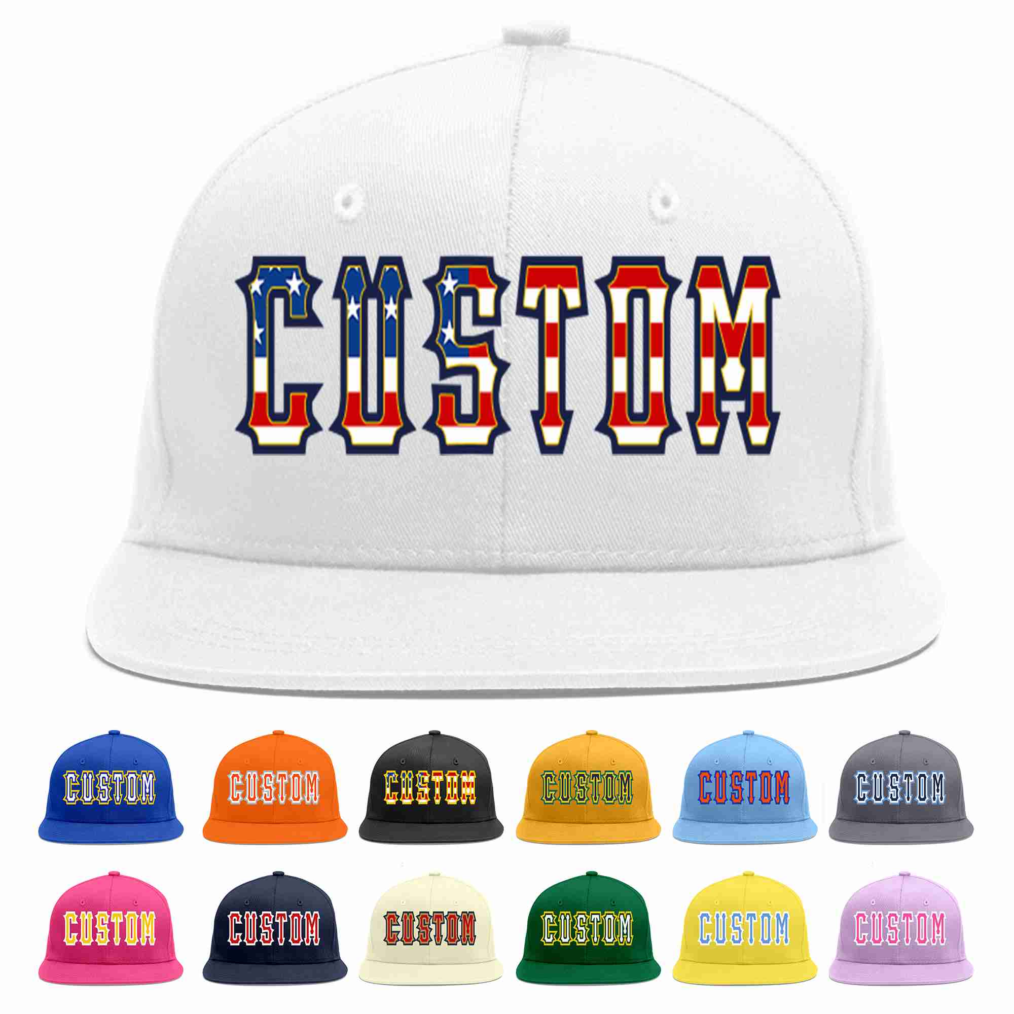 Custom White Vintage USA Flag-Gold Casual Sport Baseball Cap