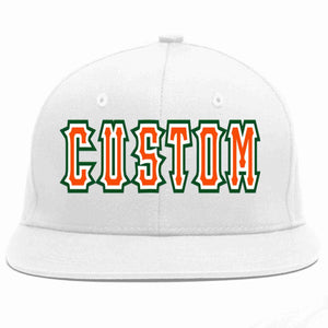 Custom White Orange-White Casual Sport Baseball Cap