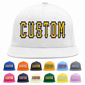 Casquette de baseball sport décontractée personnalisée en or blanc-marine