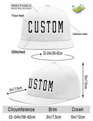 Custom White Black-White Casual Sport Baseball Cap