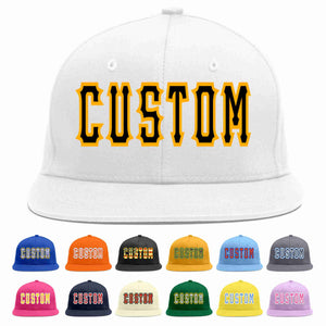 Custom White Black-Yellow Casual Sport Baseball Cap