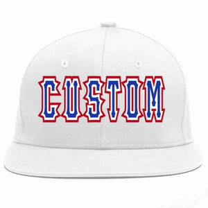 Custom White Royal-White Casual Sport Baseball Cap