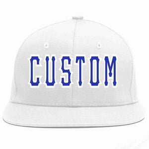 Custom White Royal-White Casual Sport Baseball Cap