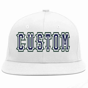 Custom White Navy-White Casual Sport Baseball Cap