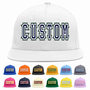 Custom White Navy-White Casual Sport Baseball Cap