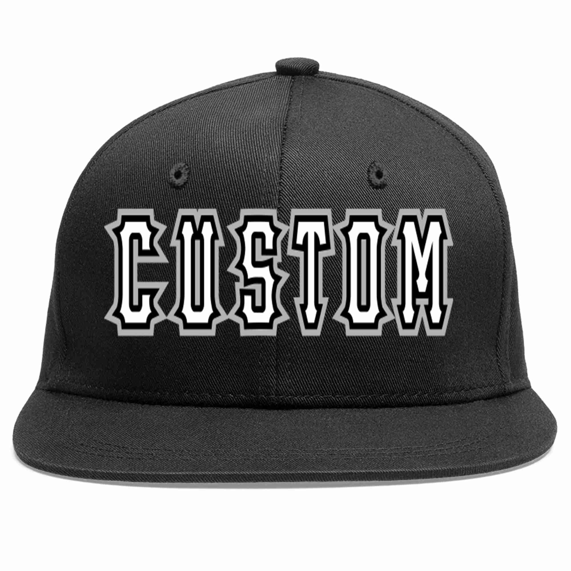 Custom Black White-Black Casual Sport Baseball Cap