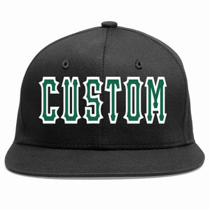 Custom Black Kelly Green-White Casual Sport Baseball Cap