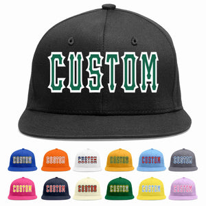 Custom Black Kelly Green-White Casual Sport Baseball Cap