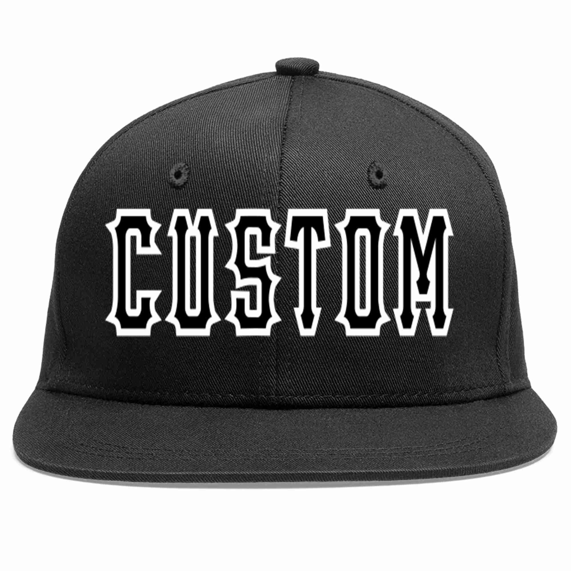 Custom Black Black-White Casual Sport Baseball Cap