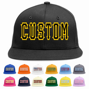 Custom Black Black-Gold Casual Sport Baseball Cap