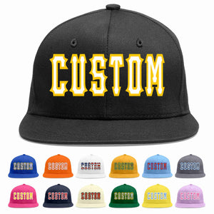 Custom Black White-Gold Casual Sport Baseball Cap