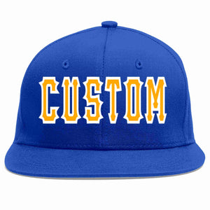 Custom Royal Yellow-White Casual Sport Baseball Cap