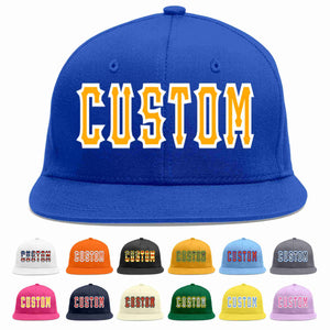 Custom Royal Yellow-White Casual Sport Baseball Cap