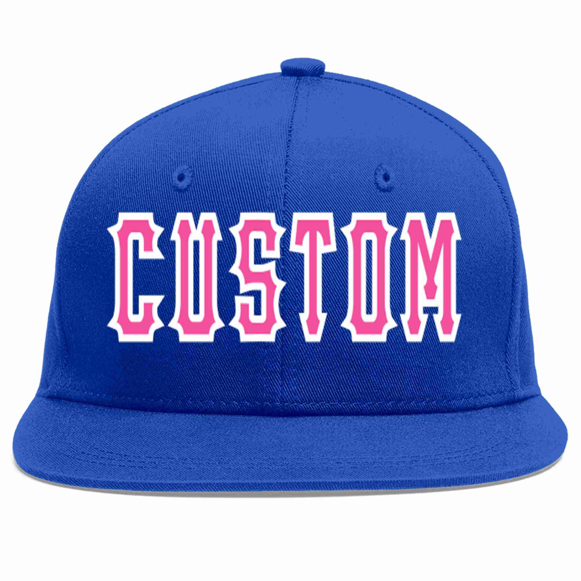 Custom Royal Pink-White Casual Sport Baseball Cap