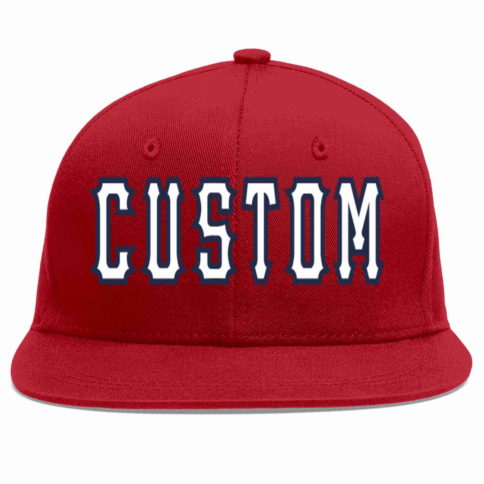 Custom Red White-Navy Casual Sport Baseball Cap