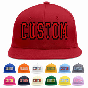 Custom Red Red-Black Casual Sport Baseball Cap