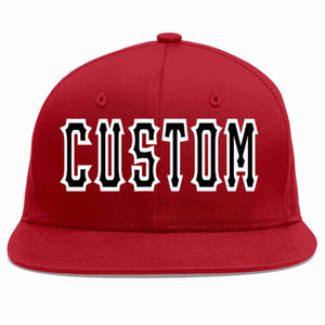 Custom Red Black-White Casual Sport Baseball Cap