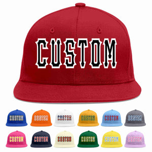 Custom Red Black-White Casual Sport Baseball Cap