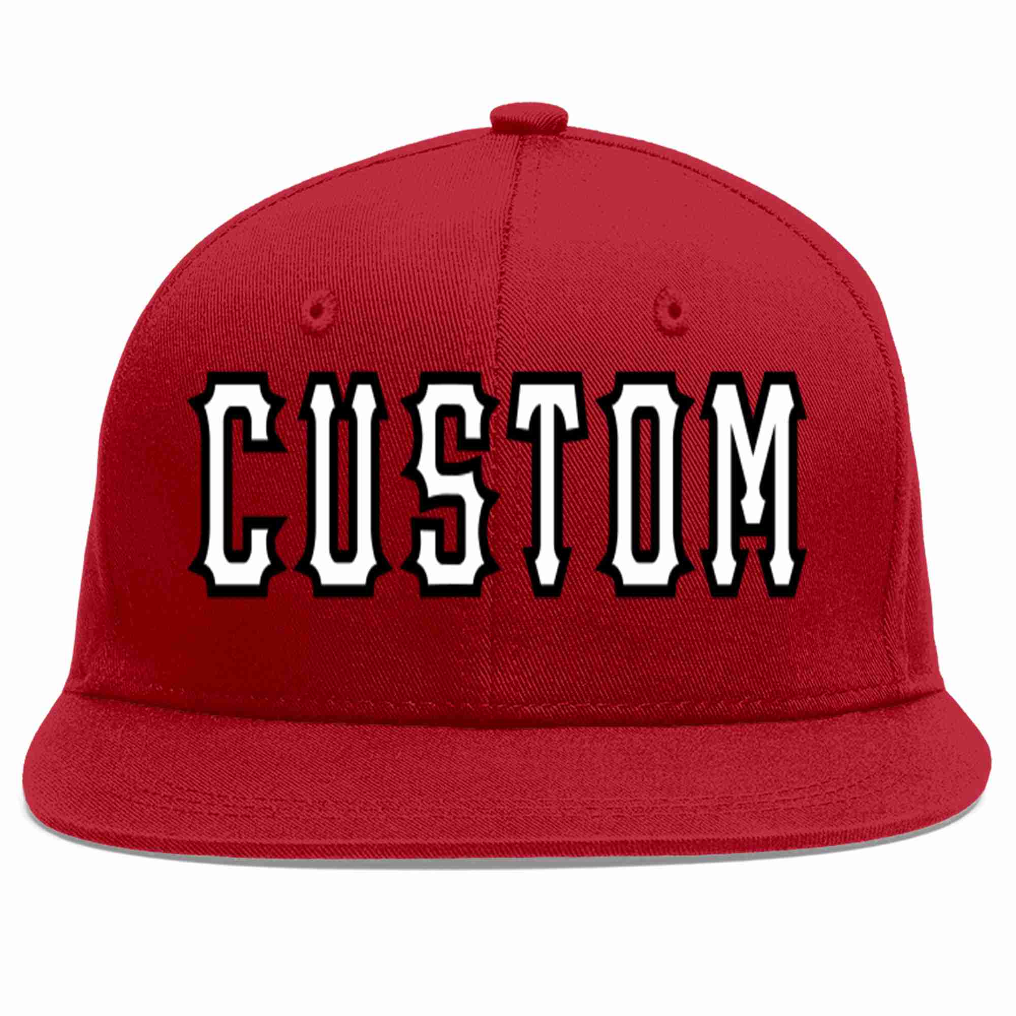 Casquette de baseball sport décontractée rouge blanc-noir personnalisée