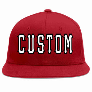 Custom Red White-Black Casual Sport Baseball Cap