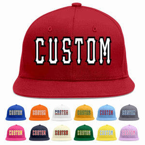 Custom Red White-Black Casual Sport Baseball Cap