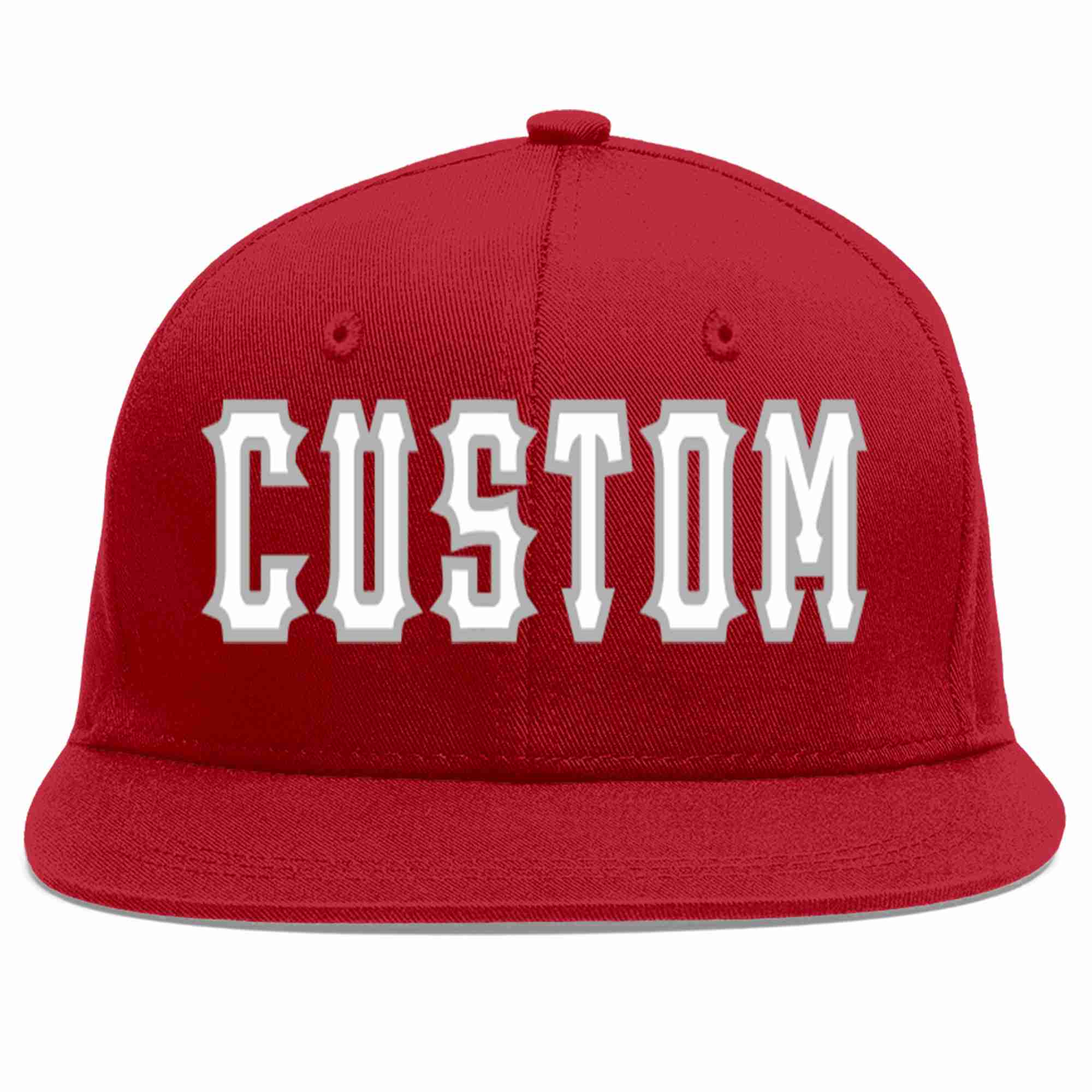 Custom Red White-Gray Casual Sport Baseball Cap