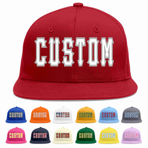 Casquette de baseball sport décontractée rouge blanc-gris personnalisée