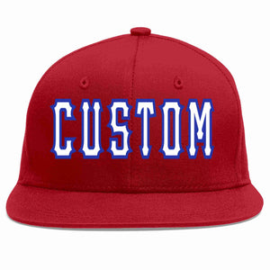 Casquette de baseball sport décontractée rouge blanc-royal personnalisée