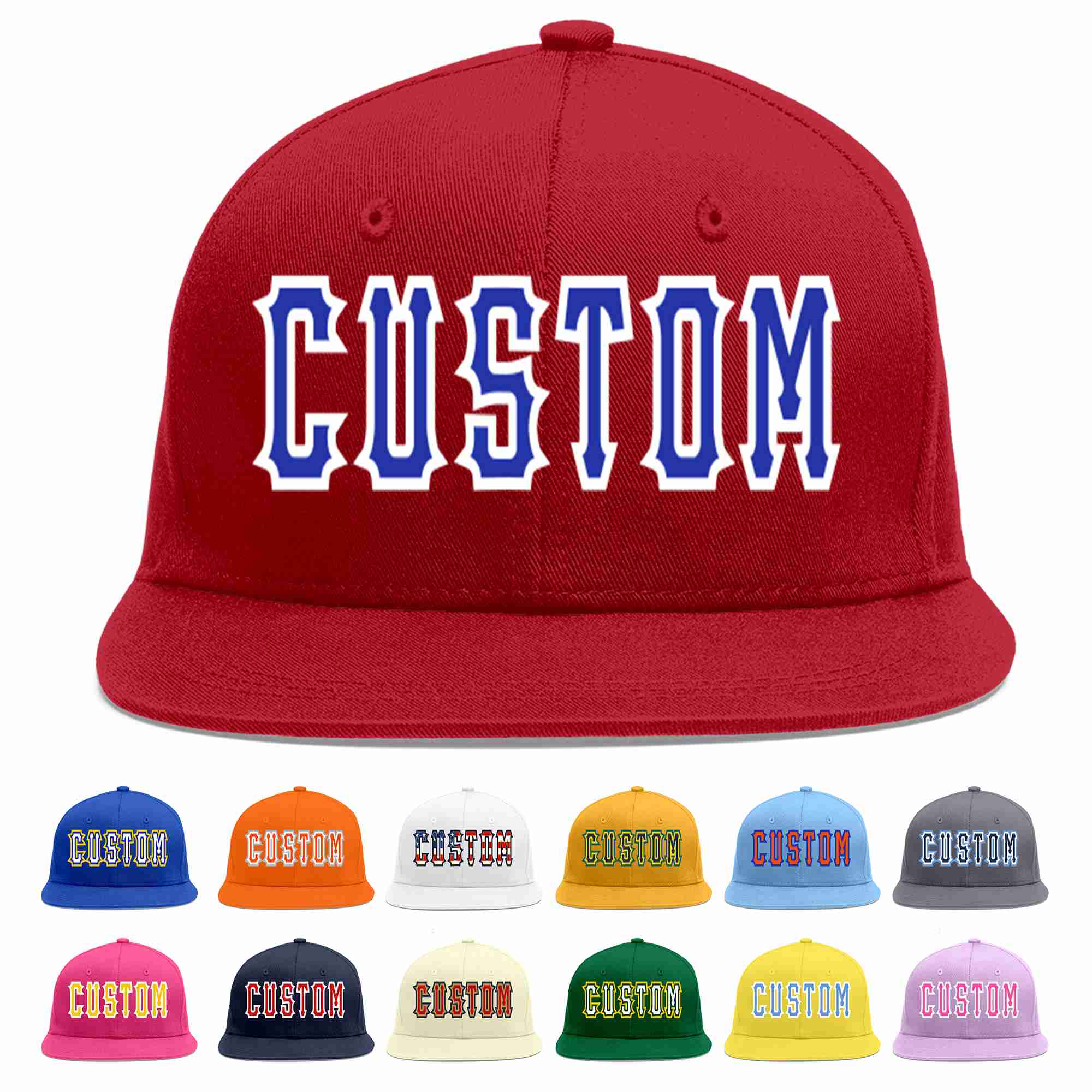 Custom Red Royal-White Casual Sport Baseball Cap