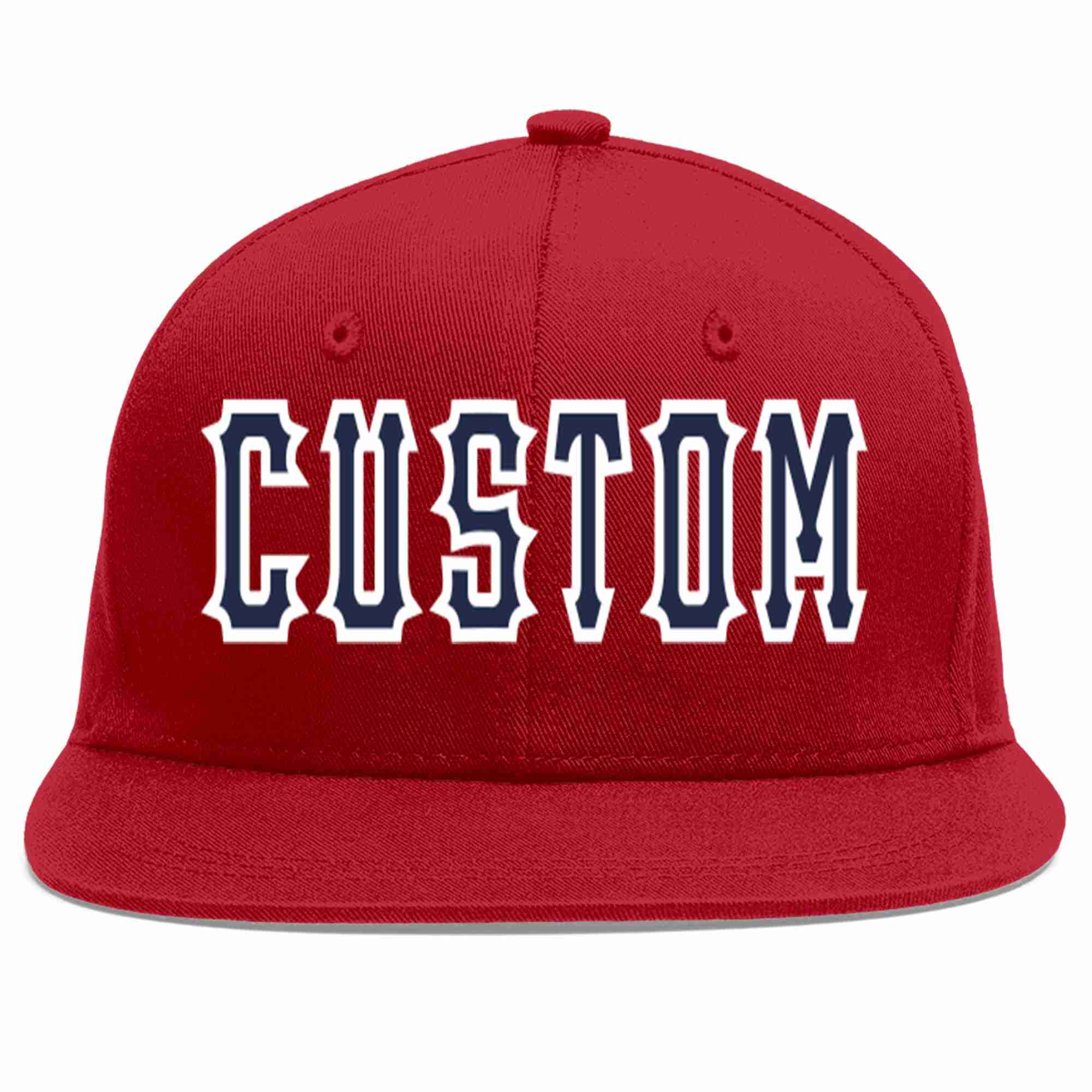 Custom Red Navy-White Casual Sport Baseball Cap