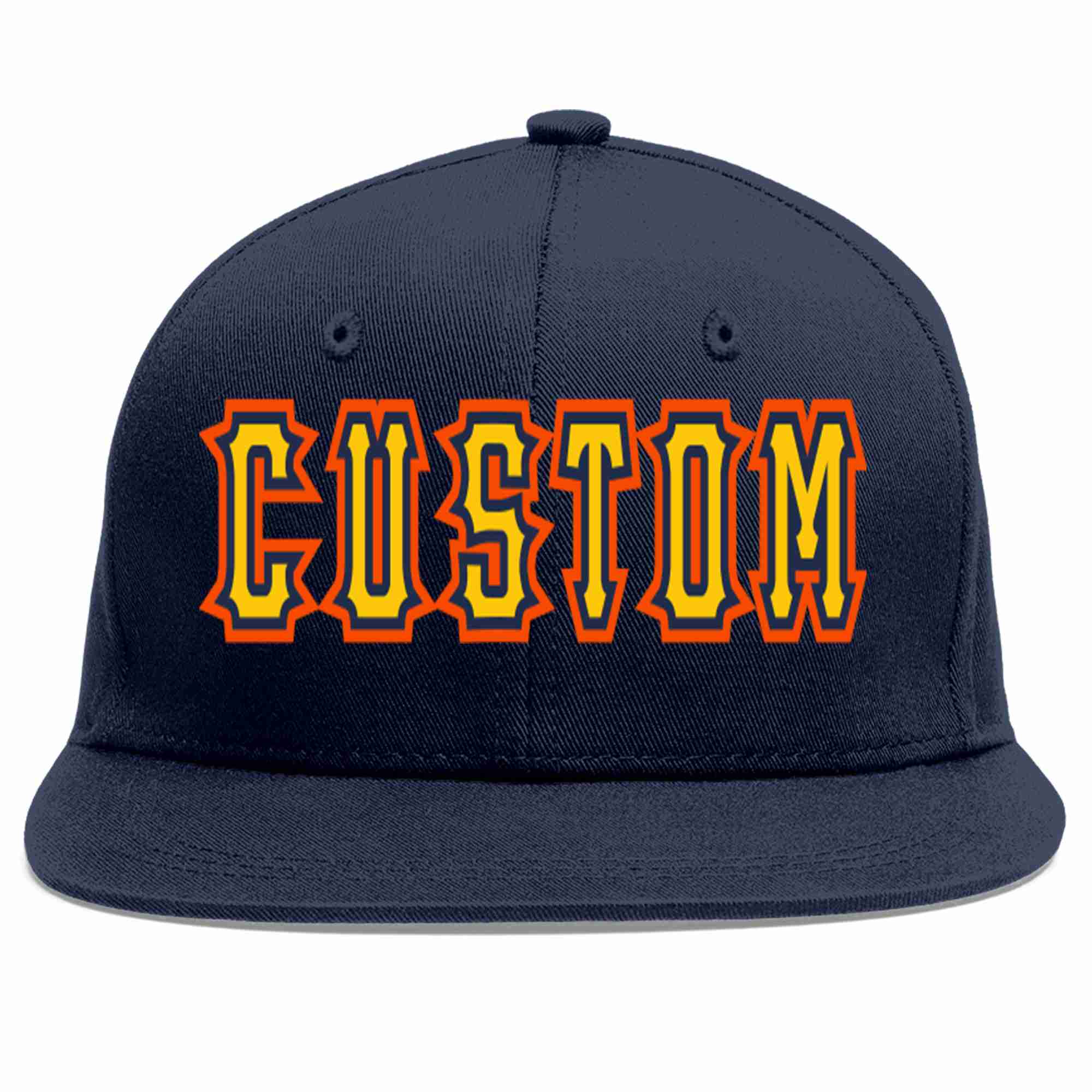 Custom Navy Gold-Navy Casual Sport Baseball Cap