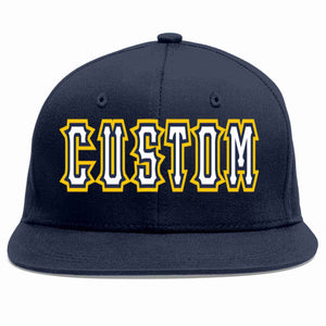 Custom Navy White-Navy Casual Sport Baseball Cap