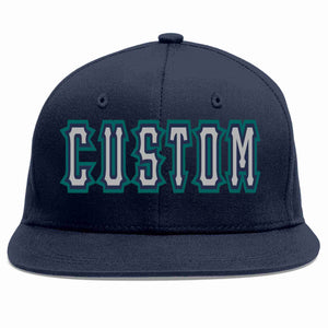 Custom Navy Gray-Navy Casual Sport Baseball Cap