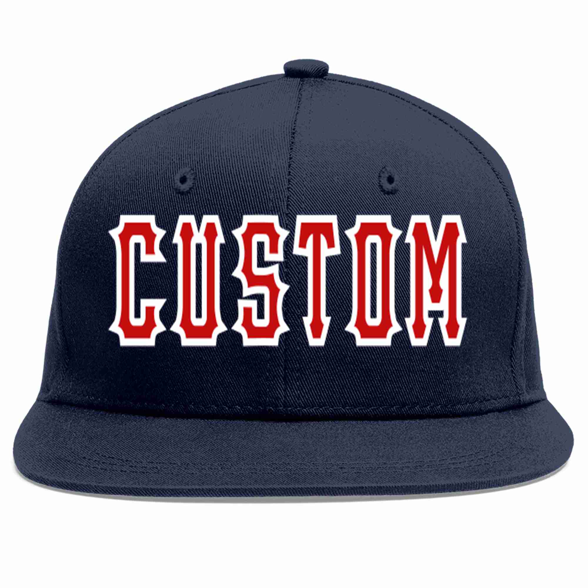 Custom Navy Red-White Casual Sport Baseball Cap