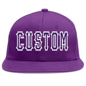 Casquette de baseball sport personnalisée violet violet-blanc Flat Eaves