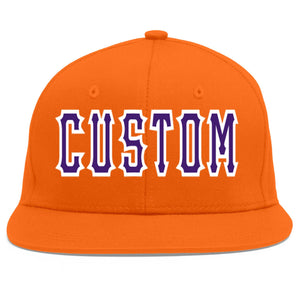 Casquette de baseball personnalisée Orange violet-blanc Flat Eaves Sport