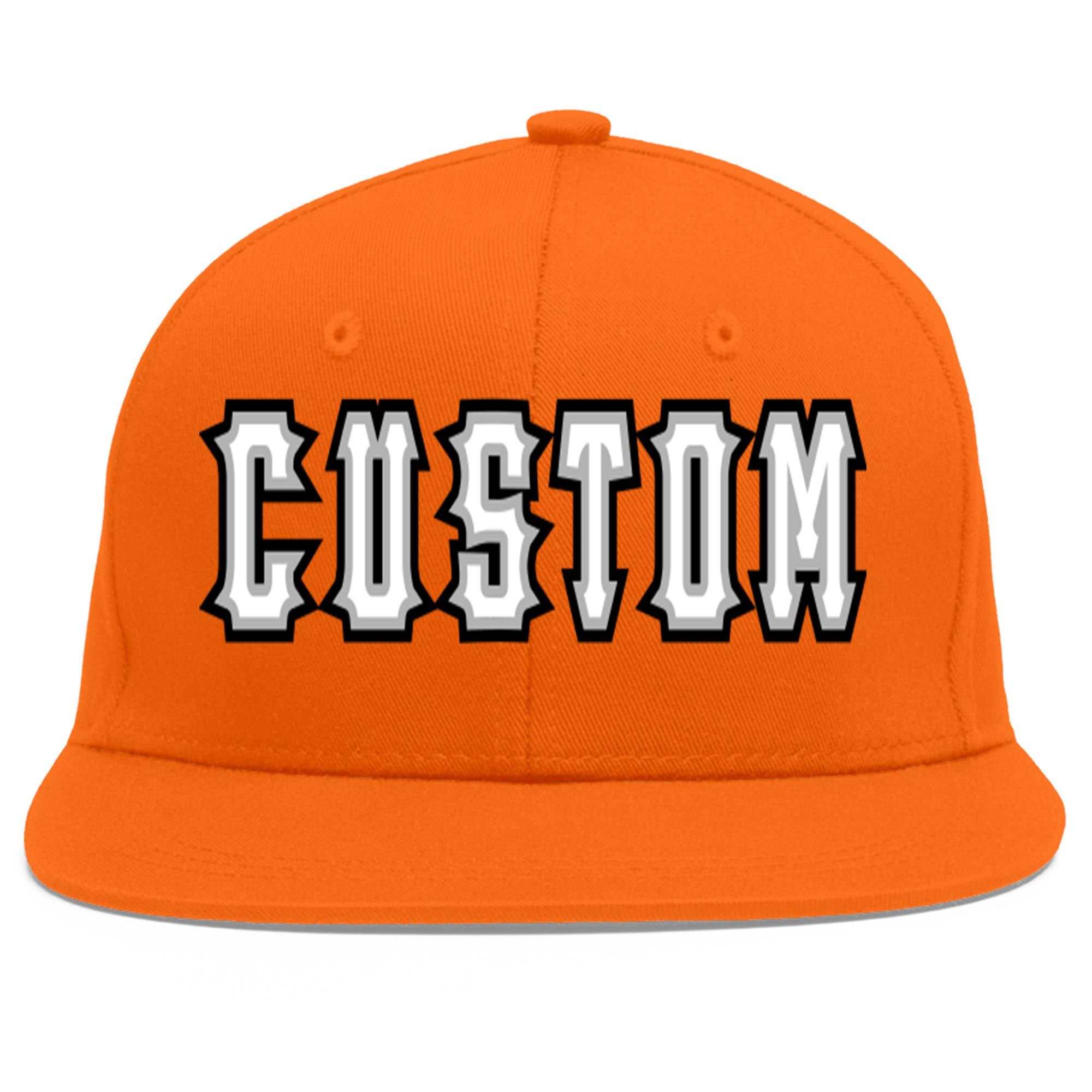 Casquette de baseball sport personnalisée orange blanc-gris Flat Eaves