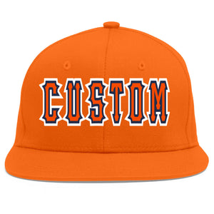 Casquette de baseball personnalisée Orange Orange-Marine Flat Eaves Sport