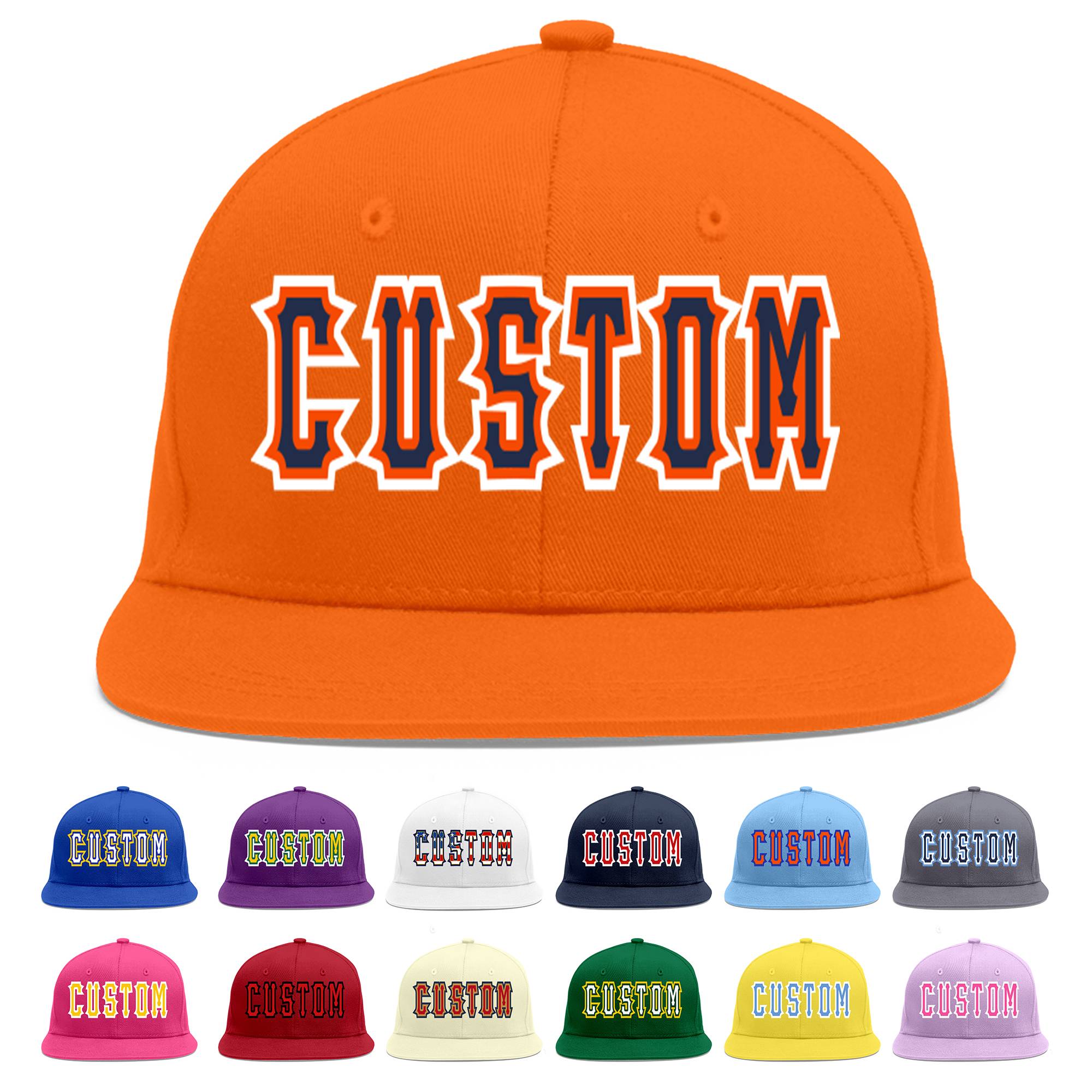 Casquette de baseball sport personnalisée orange marine-orange