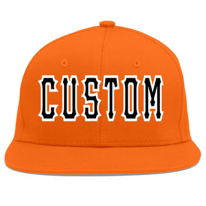 Casquette de baseball sport personnalisée orange noir-blanc