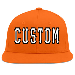 Casquette de baseball sport personnalisée orange blanc-noir Flat Eaves