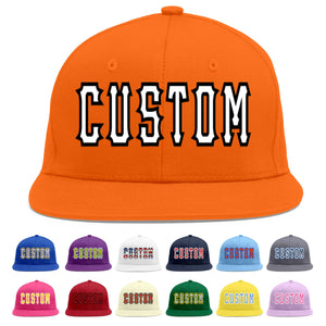 Casquette de baseball sport personnalisée orange blanc-noir Flat Eaves