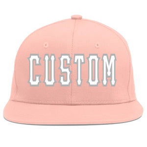 Casquette de baseball sport personnalisée rose blanc-gris Flat Eaves