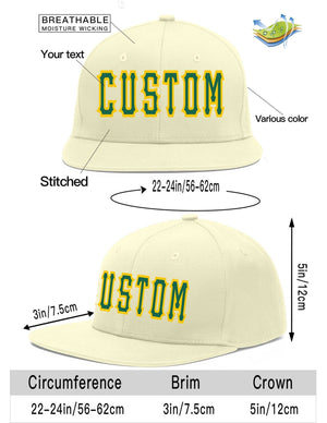 Casquette de baseball personnalisée Kelly Green-Gold Flat Eaves Sport